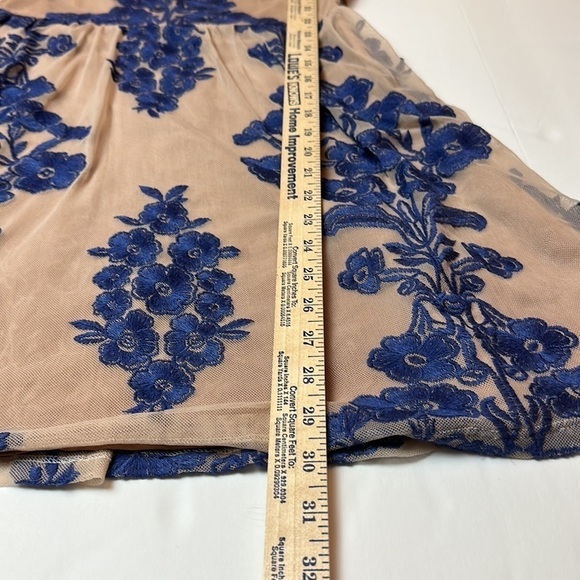 “For Love and Lemons” embroidered floral dress with mesh sheer sleeves - Picture 13 of 15